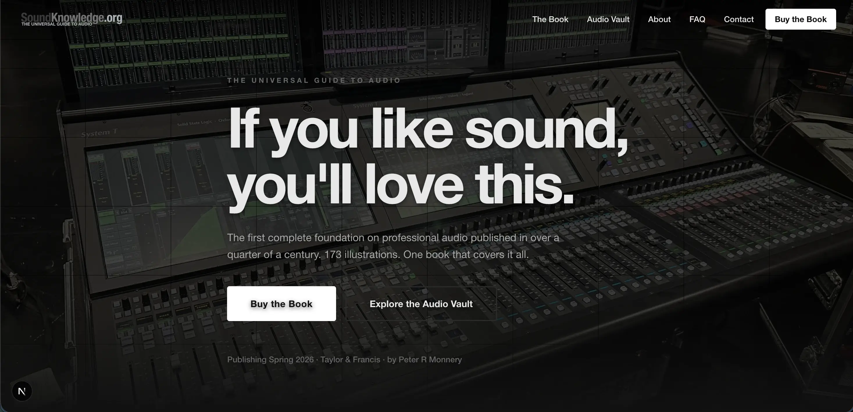 Homepage preview of the SoundKnowledge website